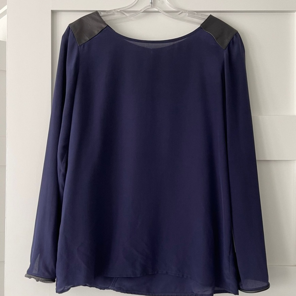 Navy Blue Top with Black Accents